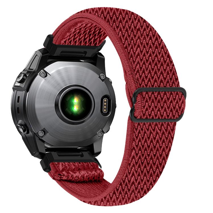 For Garmin 20mm Wave Pattern Elastic Woven Nylon Watch Band