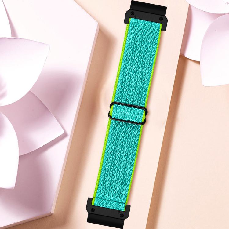 For Garmin 20mm Wave Pattern Elastic Woven Nylon Watch Band