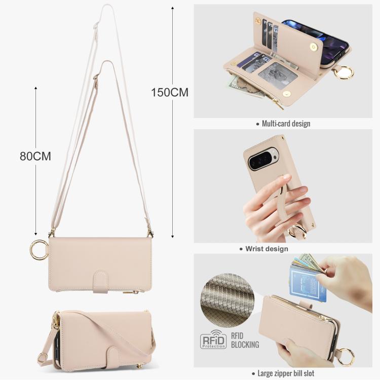 For Google Pixel 10 Pro XL Crossbody Ring Multifunctional Wallet Leather Phone Case