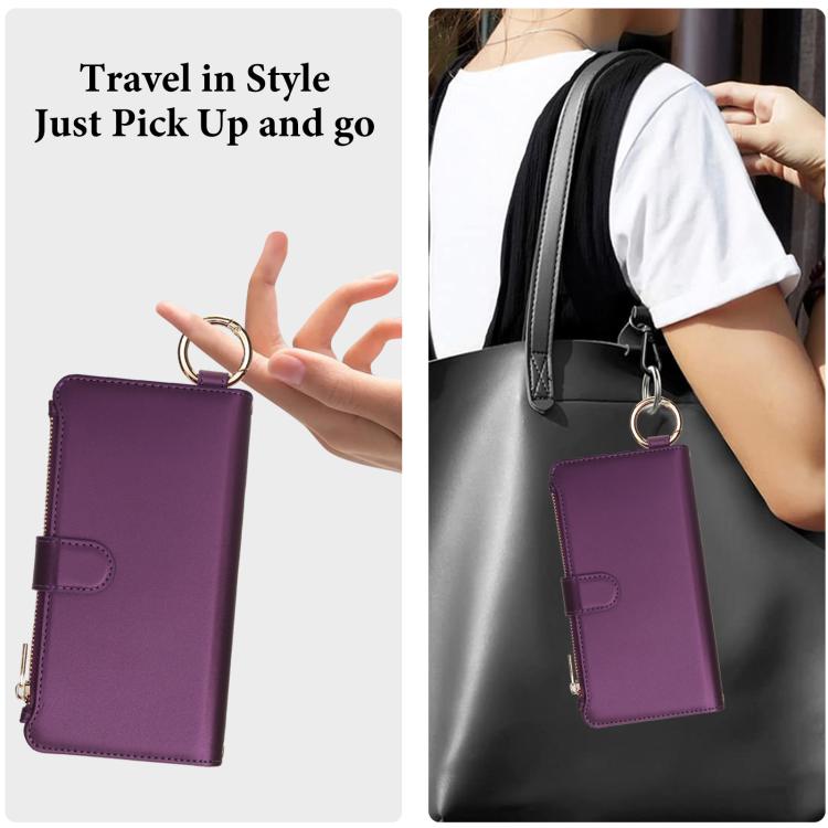 For Google Pixel 10 Pro XL Crossbody Ring Multifunctional Wallet Leather Phone Case