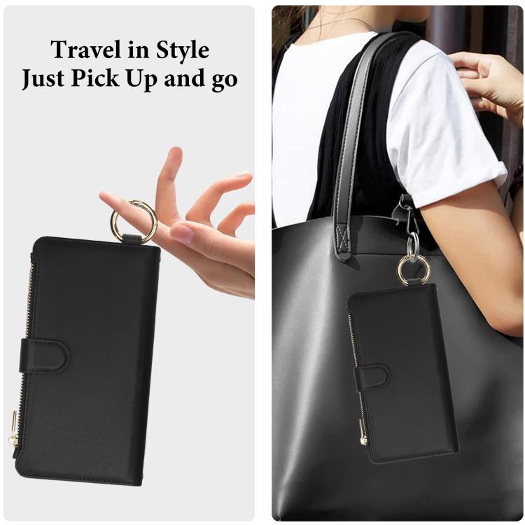 For Google Pixel 10 / 10 Pro Crossbody Ring Multifunctional Wallet Leather Phone Case