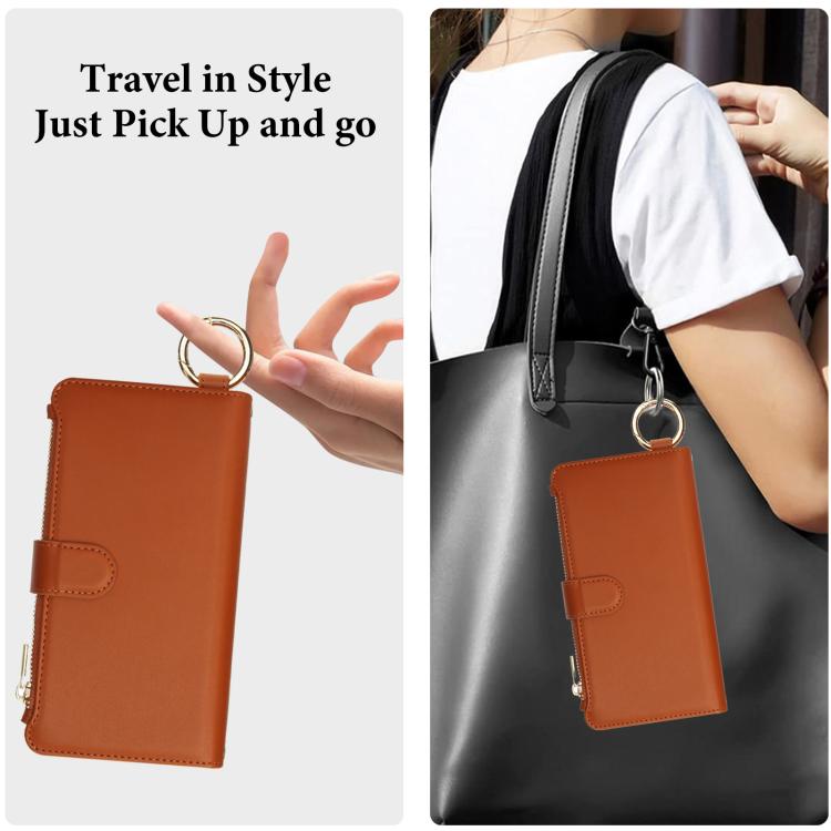 For Google Pixel 10 / 10 Pro Crossbody Ring Multifunctional Wallet Leather Phone Case