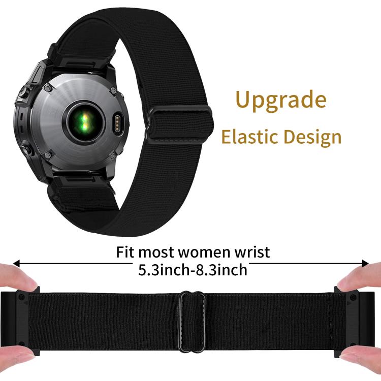 For Garmin 26mm Solid Color Elastic Nylon Watch Band