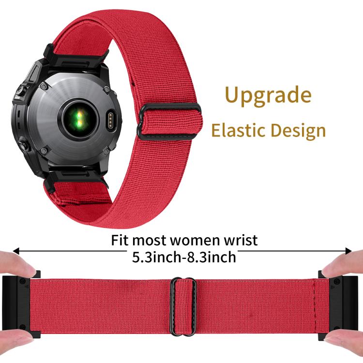 For Garmin 26mm Solid Color Elastic Nylon Watch Band