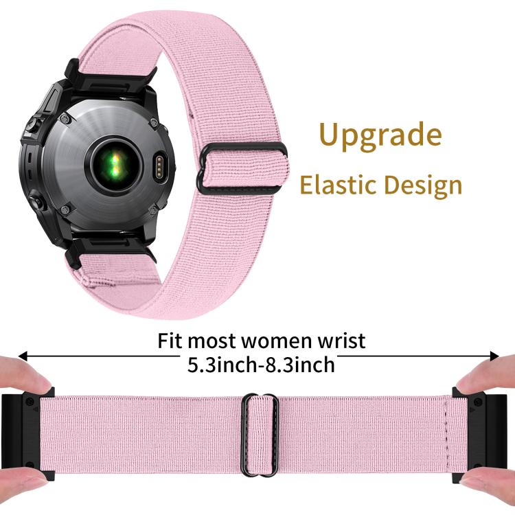 For Garmin 26mm Solid Color Elastic Nylon Watch Band