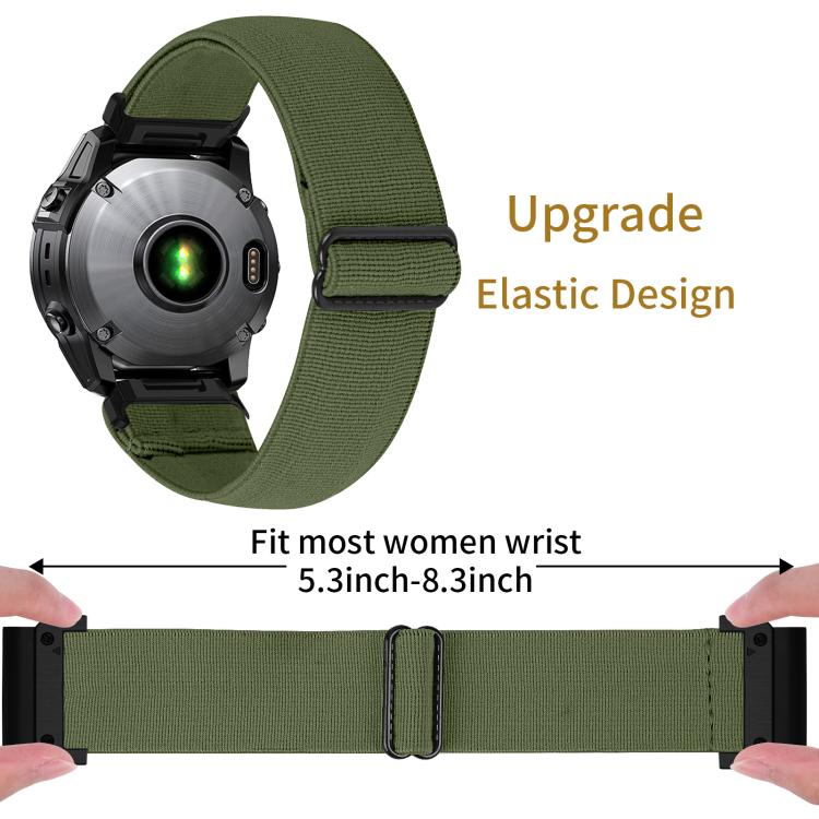 For Garmin 26mm Solid Color Elastic Nylon Watch Band