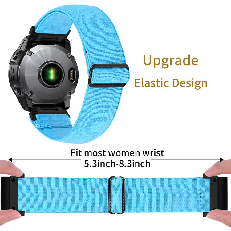 For Garmin 26mm Solid Color Elastic Nylon Watch Band