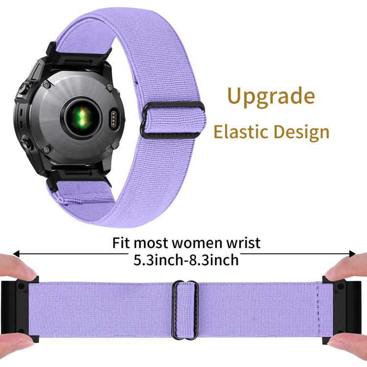 For Garmin 26mm Solid Color Elastic Nylon Watch Band