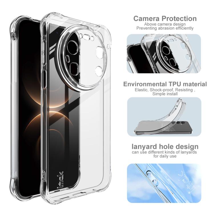 For Huawei Mate 80 Pro Max imak Shockproof Airbag TPU Phone Case - Transparent