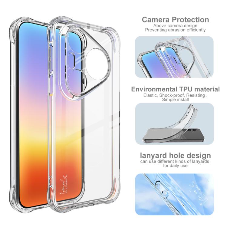 For Huawei Pura 90 Pro Max 5G imak Shockproof Airbag TPU Phone Case - Transparent