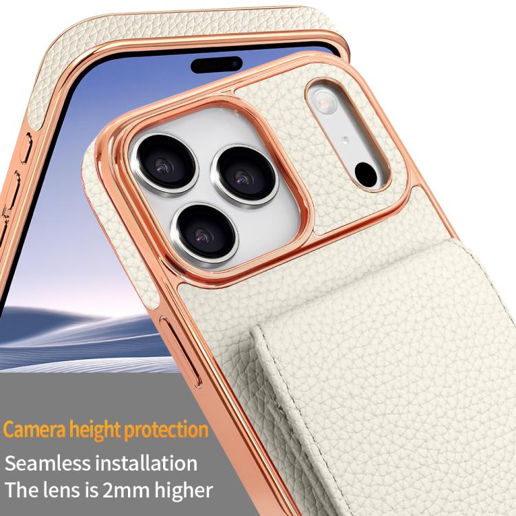 For iPhone 17 Pro Max VIETAO Litchi Texture Wallet PU Phone Case with Lanyard