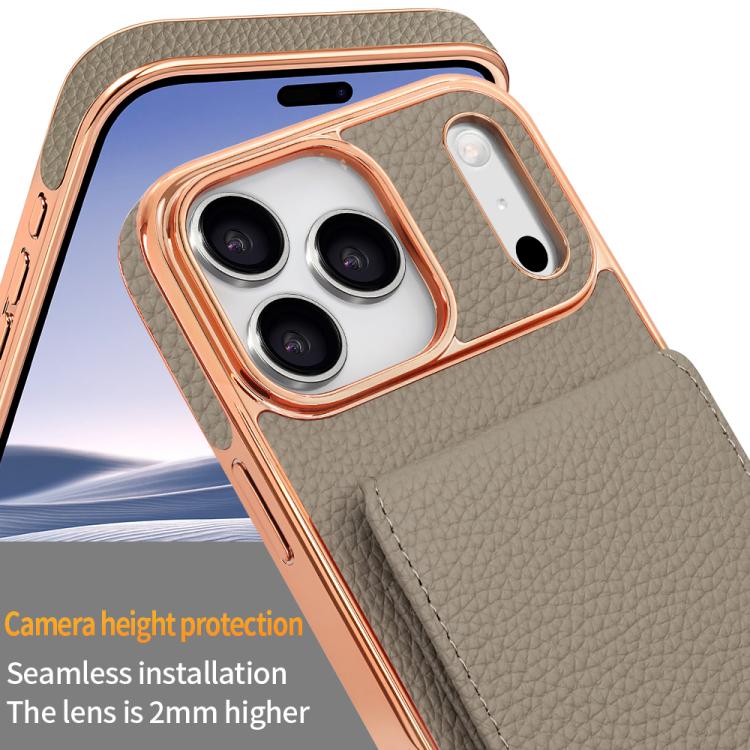 For iPhone 17 Pro Max VIETAO Litchi Texture Wallet PU Phone Case with Lanyard
