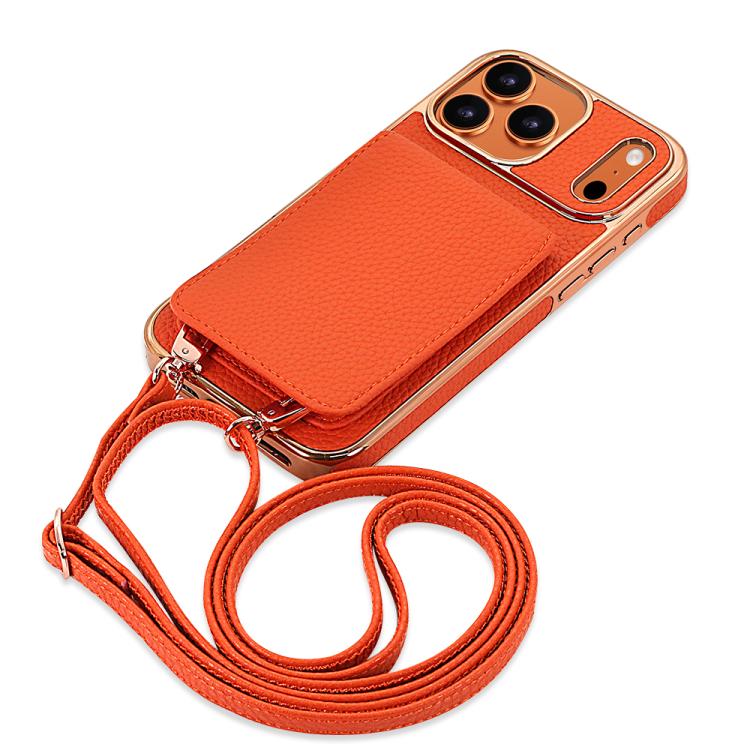 For iPhone 17 Pro Max VIETAO Litchi Texture Wallet PU Phone Case with Lanyard