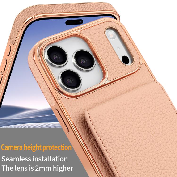For iPhone 17 Pro VIETAO Litchi Texture Wallet PU Phone Case with Lanyard