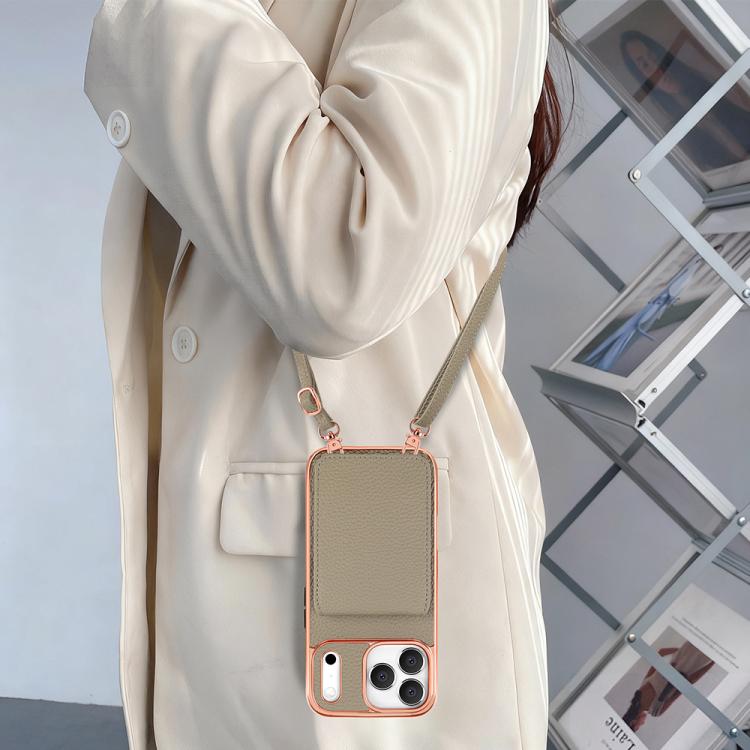 For iPhone 17 Pro VIETAO Litchi Texture Wallet PU Phone Case with Lanyard