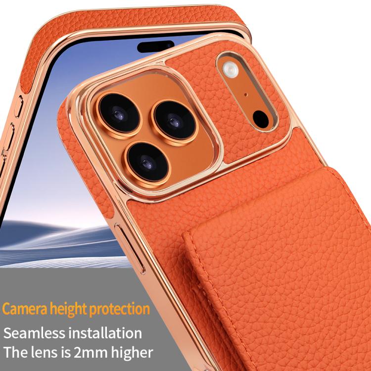 For iPhone 17 Pro VIETAO Litchi Texture Wallet PU Phone Case with Lanyard
