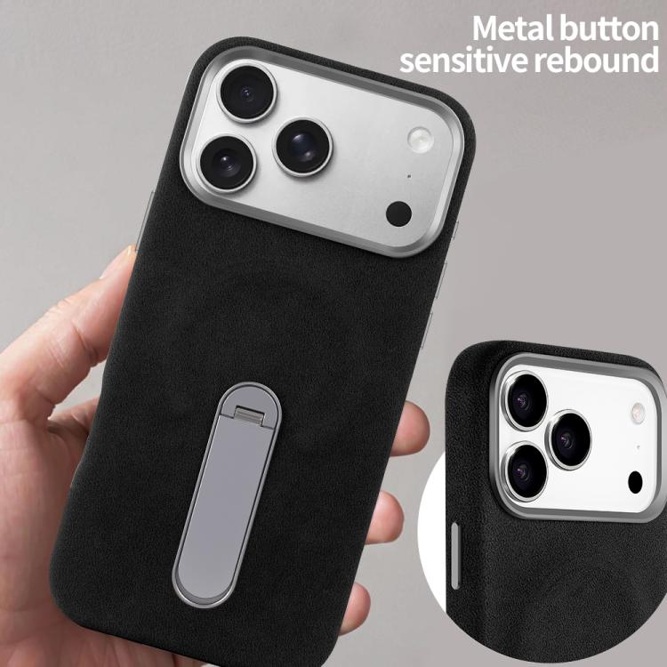 For iPhone 17 Pro Max VIETAO Suede MagSafe PU Leather Phone Case with Holder