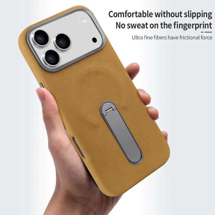 For iPhone 17 Pro VIETAO Suede MagSafe PU Leather Phone Case with Holder
