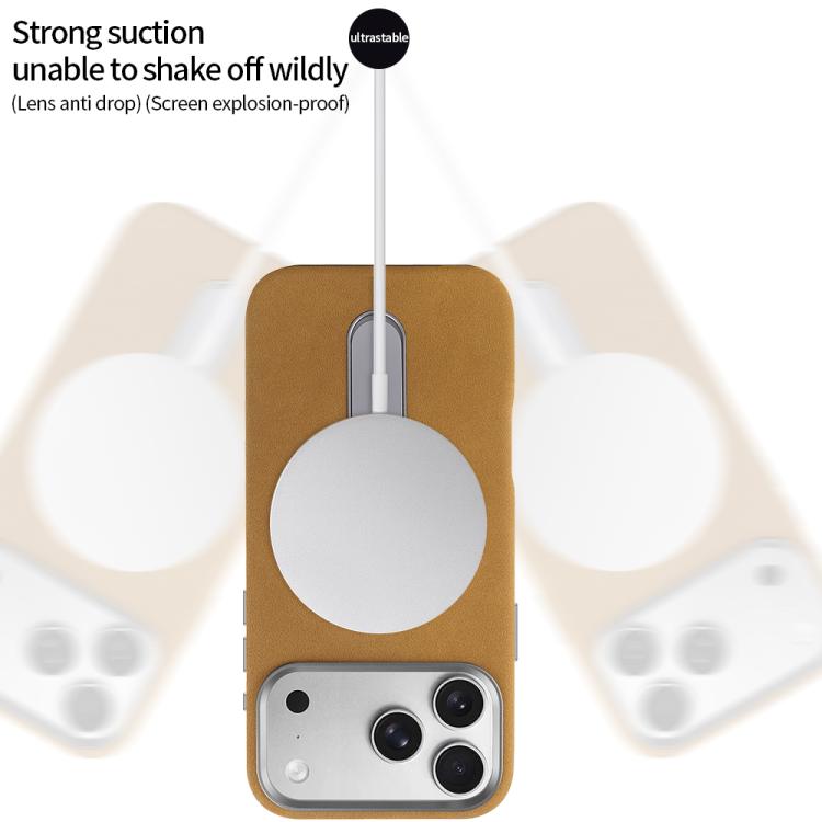 For iPhone 17 Pro VIETAO Suede MagSafe PU Leather Phone Case with Holder