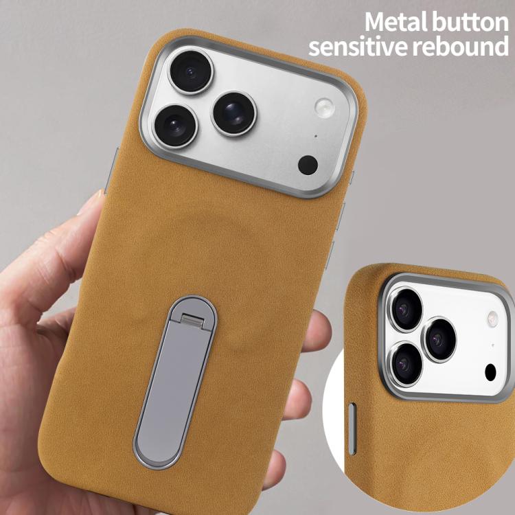 For iPhone 17 Pro VIETAO Suede MagSafe PU Leather Phone Case with Holder