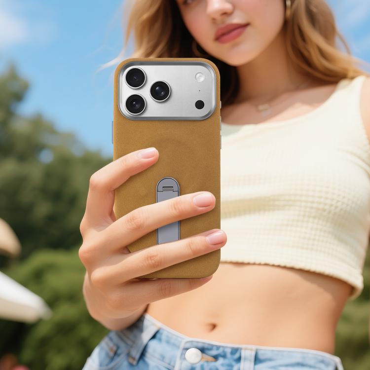 For iPhone 17 Pro VIETAO Suede MagSafe PU Leather Phone Case with Holder