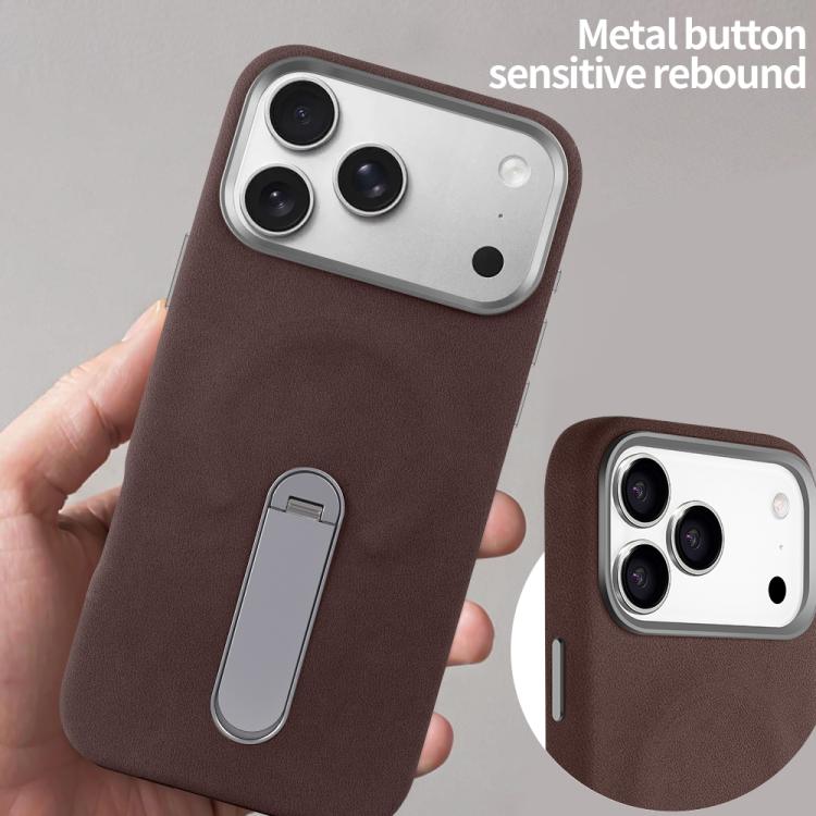 For iPhone 17 Pro VIETAO Suede MagSafe PU Leather Phone Case with Holder