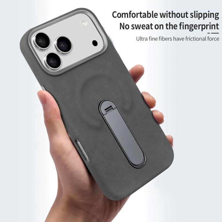 For iPhone 17 Pro VIETAO Suede MagSafe PU Leather Phone Case with Holder