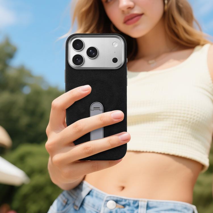 For iPhone 17 Pro VIETAO Suede MagSafe PU Leather Phone Case with Holder