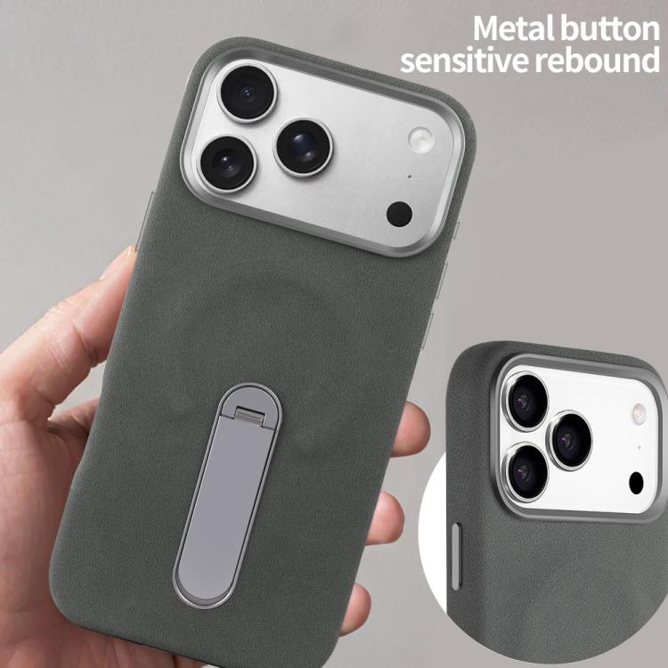 For iPhone 17 VIETAO Suede MagSafe PU Leather Phone Case with Holder