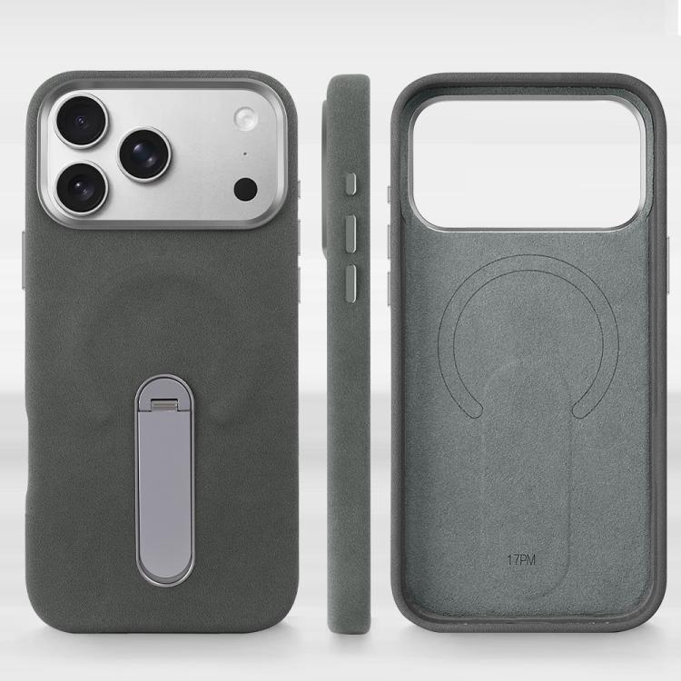 For iPhone 17 VIETAO Suede MagSafe PU Leather Phone Case with Holder