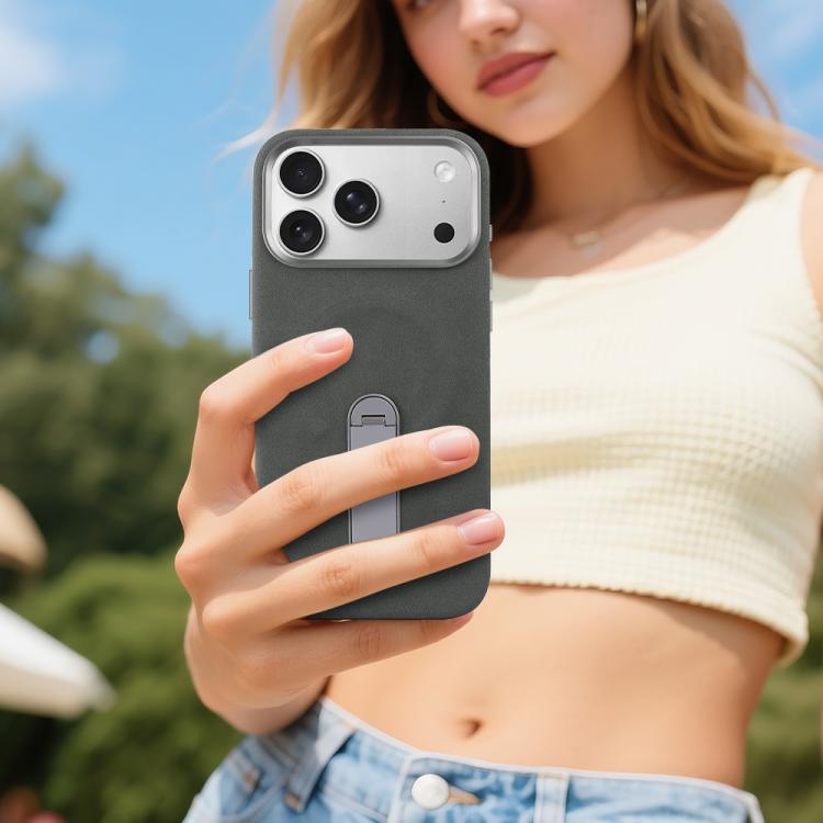 For iPhone 17 VIETAO Suede MagSafe PU Leather Phone Case with Holder