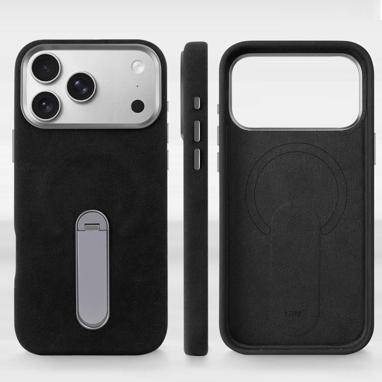 For iPhone 17 VIETAO Suede MagSafe PU Leather Phone Case with Holder