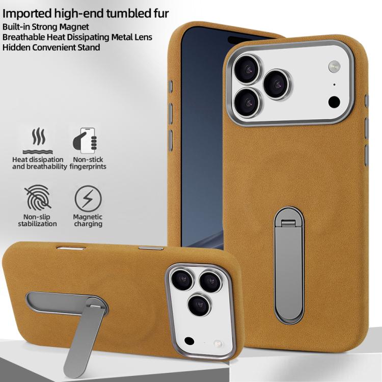 For iPhone Air VIETAO Suede MagSafe PU Leather Phone Case with Holder