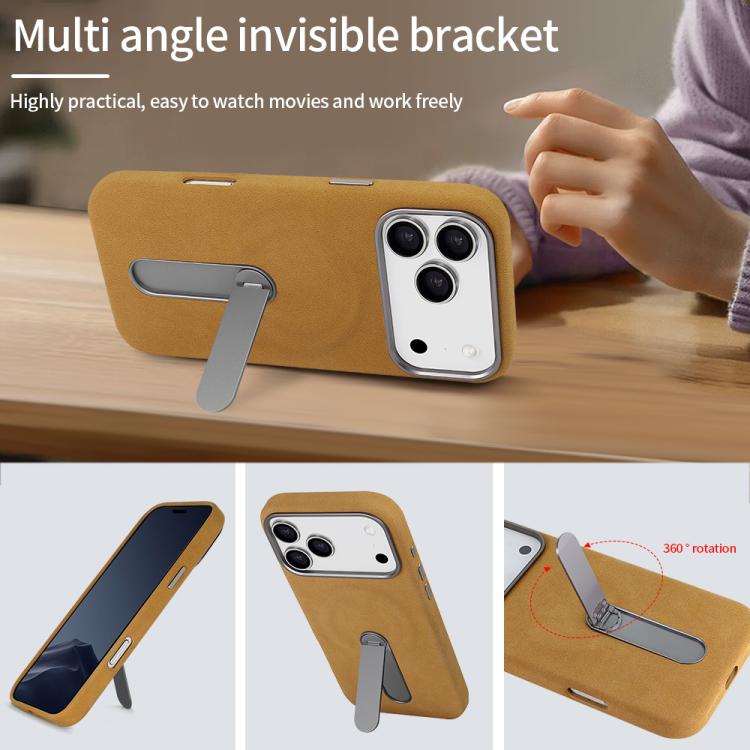 For iPhone Air VIETAO Suede MagSafe PU Leather Phone Case with Holder