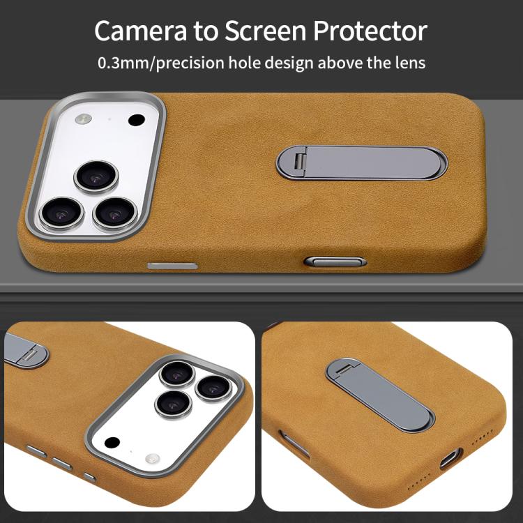 For iPhone Air VIETAO Suede MagSafe PU Leather Phone Case with Holder