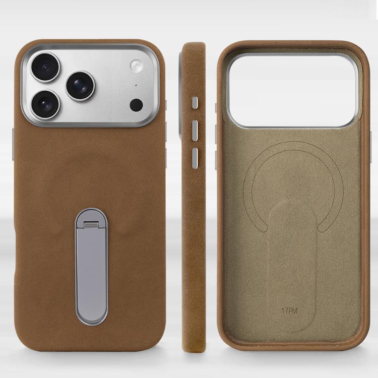 For iPhone Air VIETAO Suede MagSafe PU Leather Phone Case with Holder