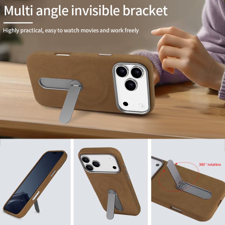 For iPhone Air VIETAO Suede MagSafe PU Leather Phone Case with Holder