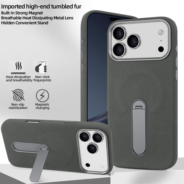 For iPhone Air VIETAO Suede MagSafe PU Leather Phone Case with Holder