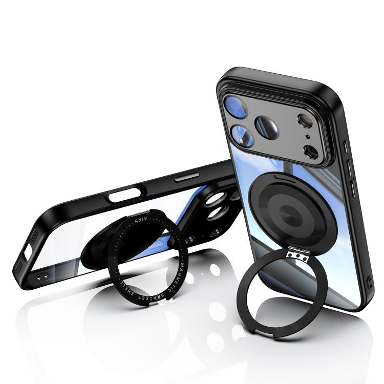 For iPhone 17 Pro Max 360 Holder Magsafe Acrylic Hybrid TPU Phone Case