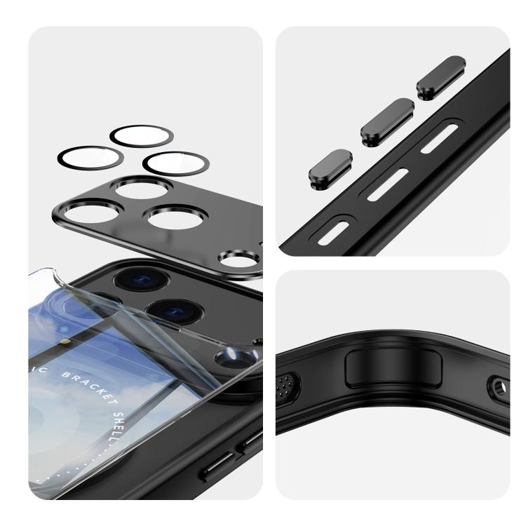 For iPhone 17 Pro Max 360 Holder Magsafe Acrylic Hybrid TPU Phone Case