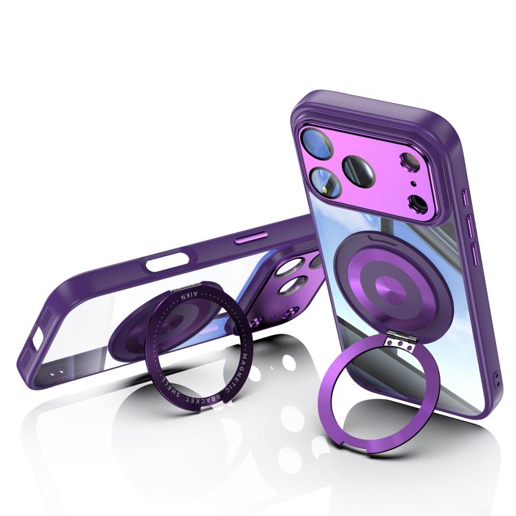 For iPhone 17 Pro Max 360 Holder Magsafe Acrylic Hybrid TPU Phone Case