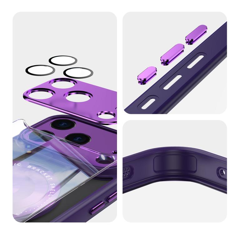 For iPhone 17 Pro Max 360 Holder Magsafe Acrylic Hybrid TPU Phone Case