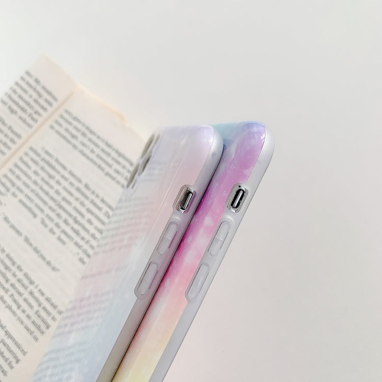For iPhone 12 Pro Max Shockproof Colorful Glitter Marble Protective Case