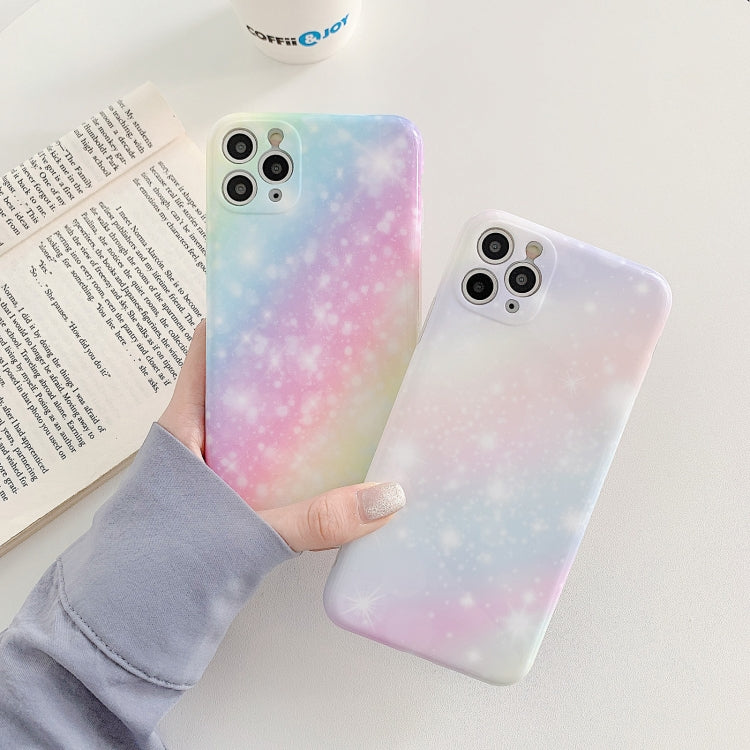 For iPhone 12 Pro Max Shockproof Colorful Glitter Marble Protective Case