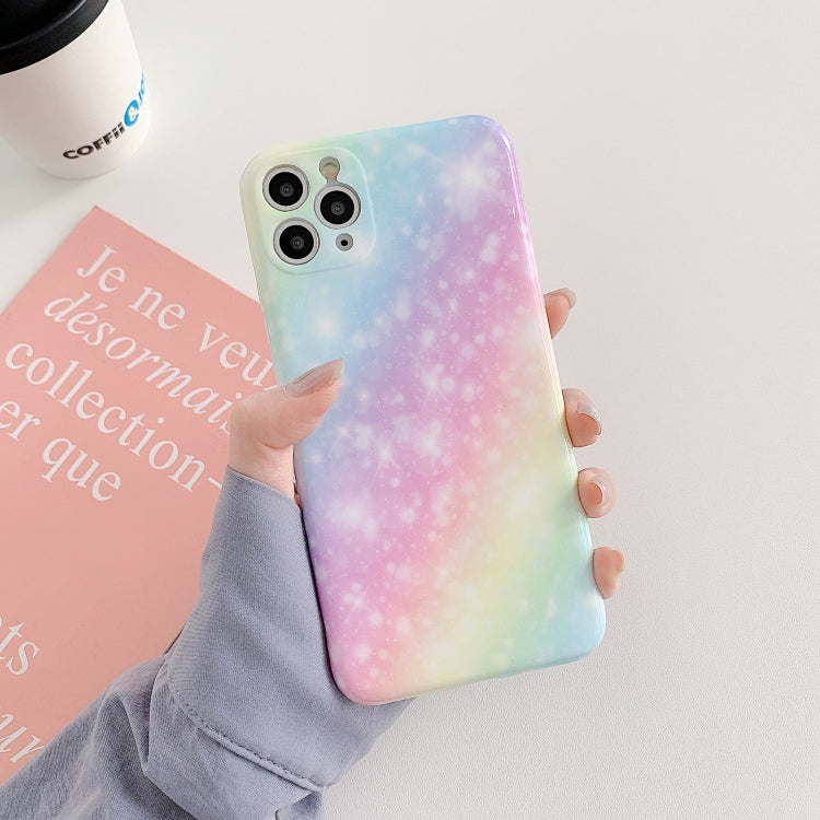 For iPhone 12 mini Shockproof Colorful Glitter Marble Protective Case