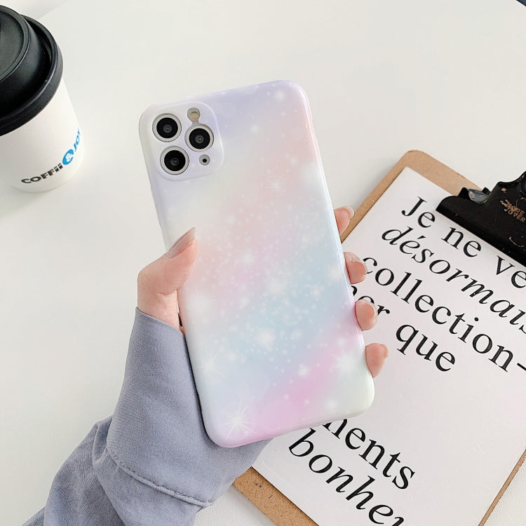 For iPhone 11 Pro Max Shockproof Colorful Glitter Marble Protective Case