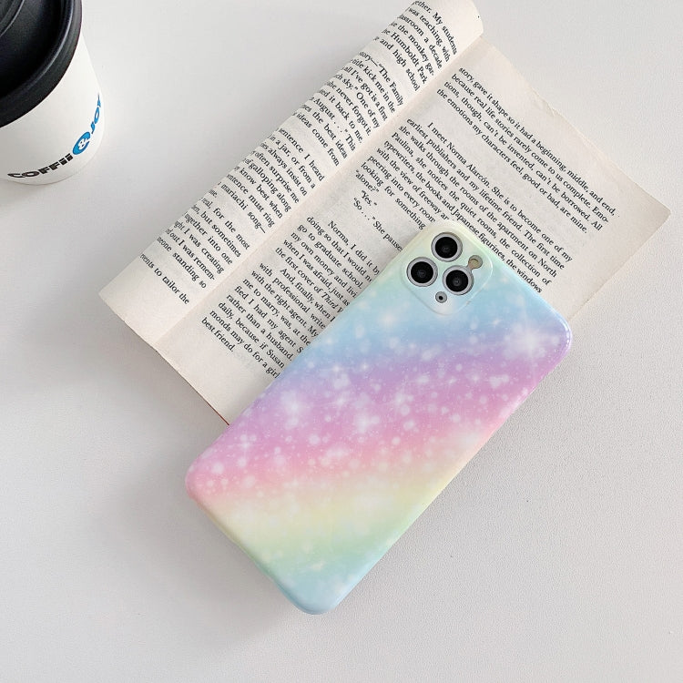 For iPhone 11 Pro Shockproof Colorful Glitter Marble Protective Case