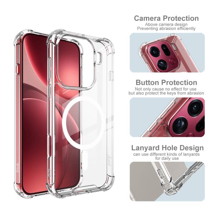 For OPPO Find X9 Pro imak Space Shield PC + TPU Airbag Shockproof MagSafe Phone Case - Transparent