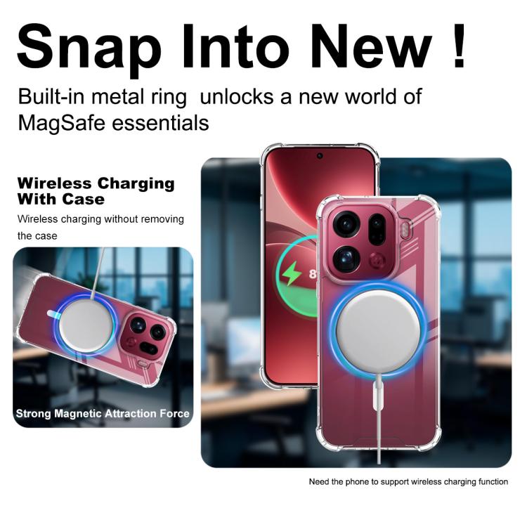 For OPPO Find X9 Pro imak Space Shield PC + TPU Airbag Shockproof MagSafe Phone Case - Transparent