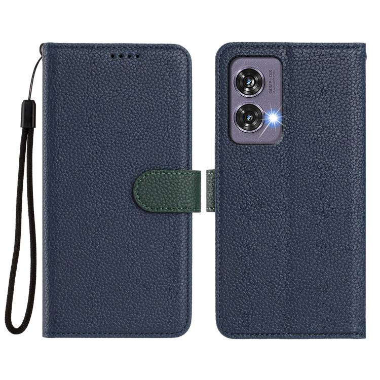 For Motorola Edge 50 Fusion Detachable Litchi Texture Magnetic Vegan Leather Phone Case